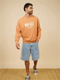 ראסטי ג'ינס קצר רחב כחול בהיר