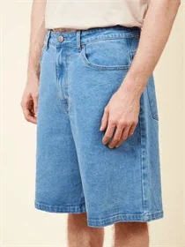 ראסטי ג'ינס קצר רחב כחול