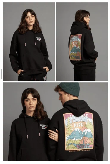 קפוצ׳ון שחור שרוך ורוד