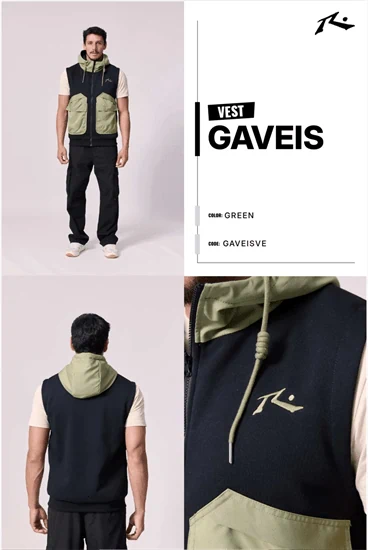 וסט נדיר שחור ירוק