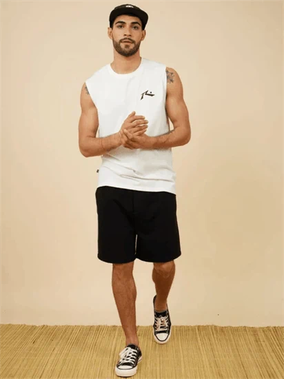 מכנס כותנה ראסטי שחור